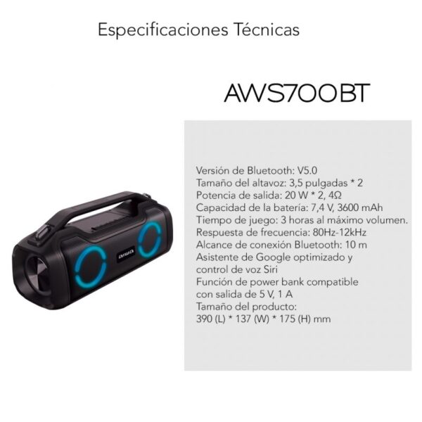 Parlante Bluetooth AWS700BT